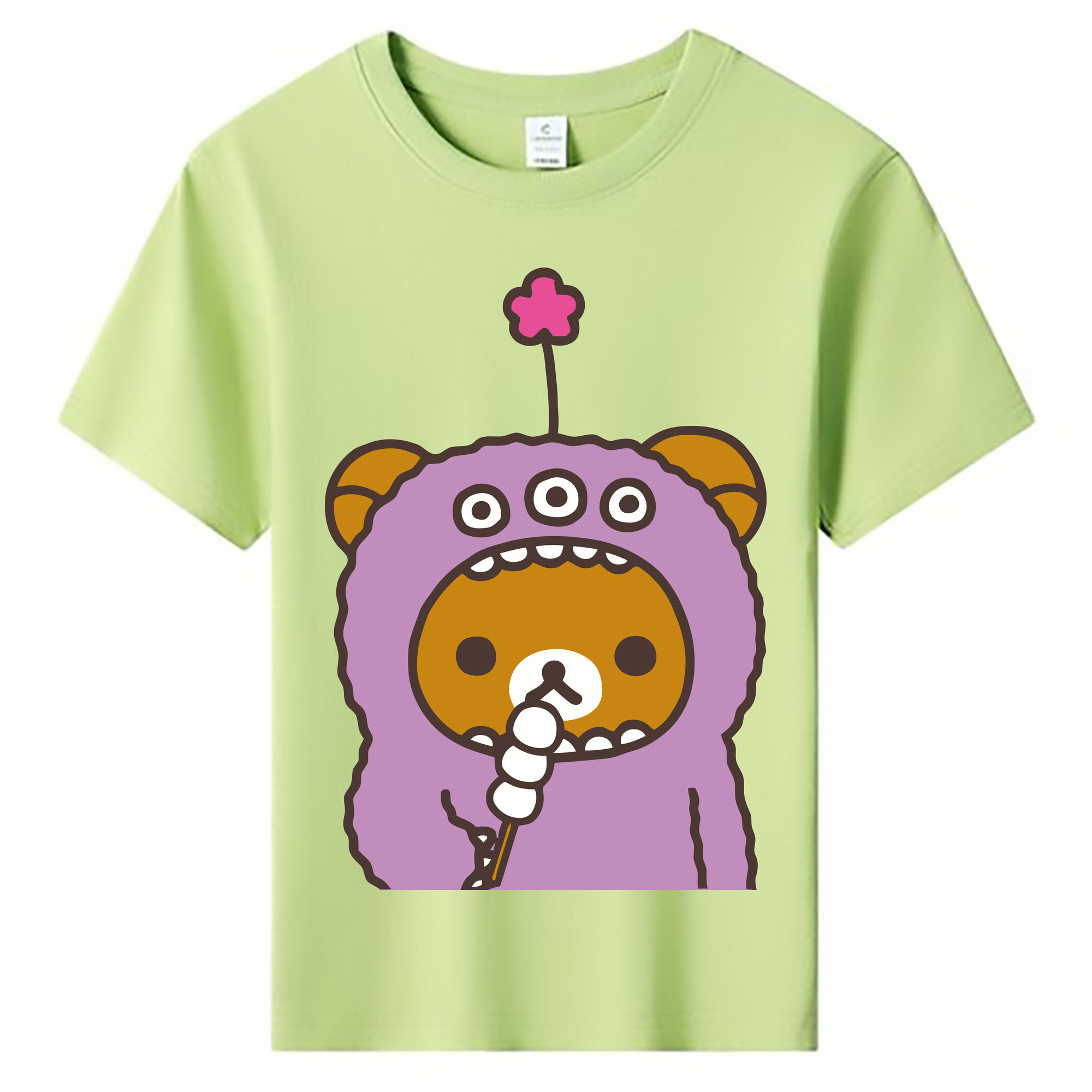 （画像用） リラックマ リラックマ キイロイトリ Rilakkuma Korilakkuma Kiiroitori 綿100％キッズTシャツ（フロントプリント）